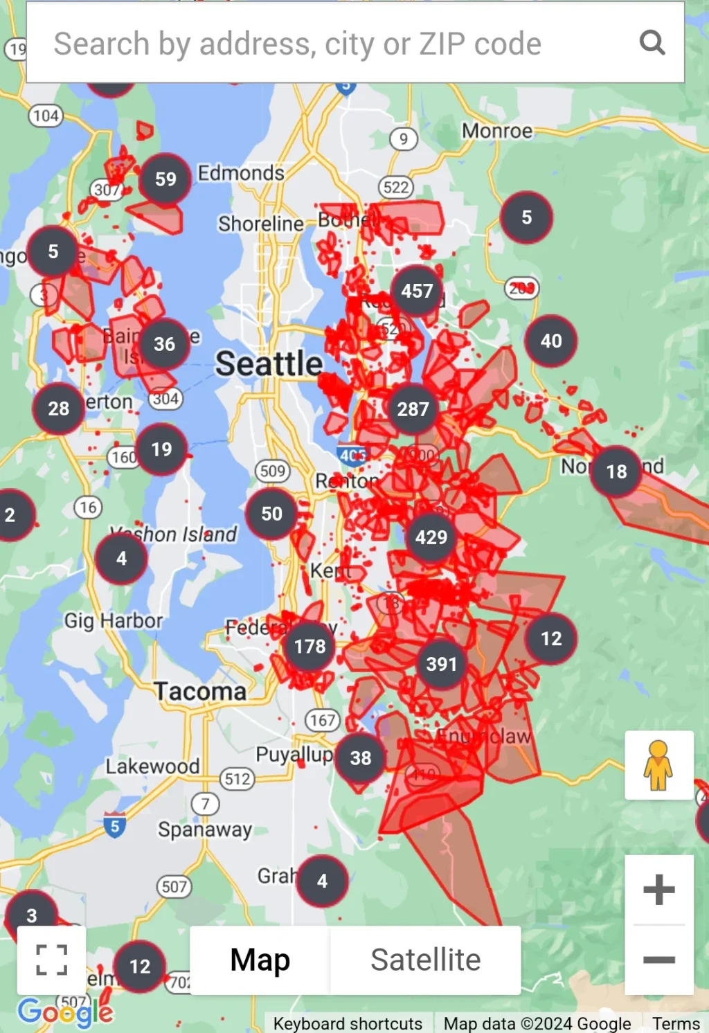 pse outage map